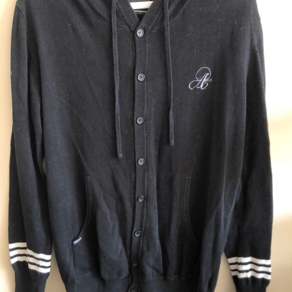 Ambiguous Black Hooded ButtonUp Cardigan SzMed - Picture 6 of 11